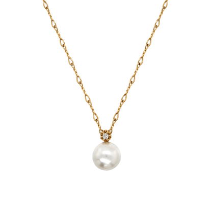 Mabe Pearl & Diamond 18K Yellow Gold Figure-of-Eight Chain Pendant Necklace