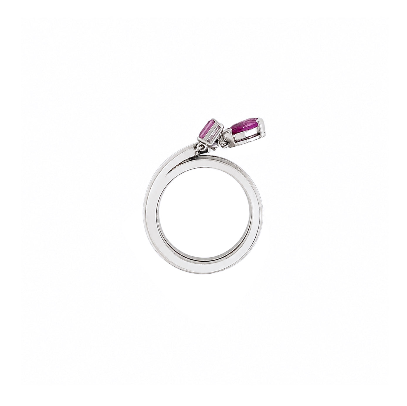 Chaumet Pink Sapphire and Diamond 18 Carat Gold Charm Ring