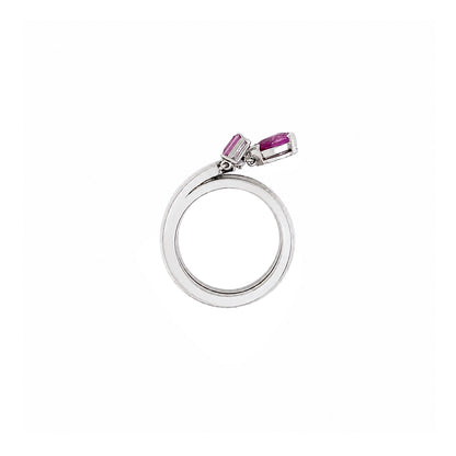 Chaumet Pink Sapphire and Diamond 18 Carat Gold Charm Ring