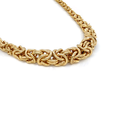 Graduated Byzantine Chain Necklace in 9 Carat Yellow Gold