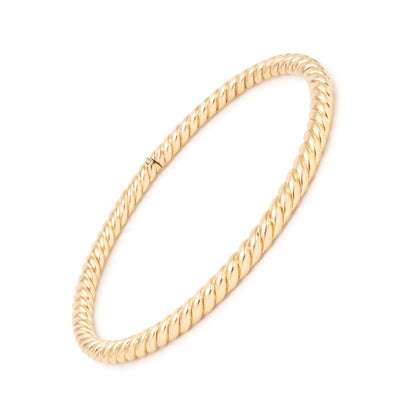 Italian 18 Carat Yellow Gold Rope Twist Bangle Bracelet