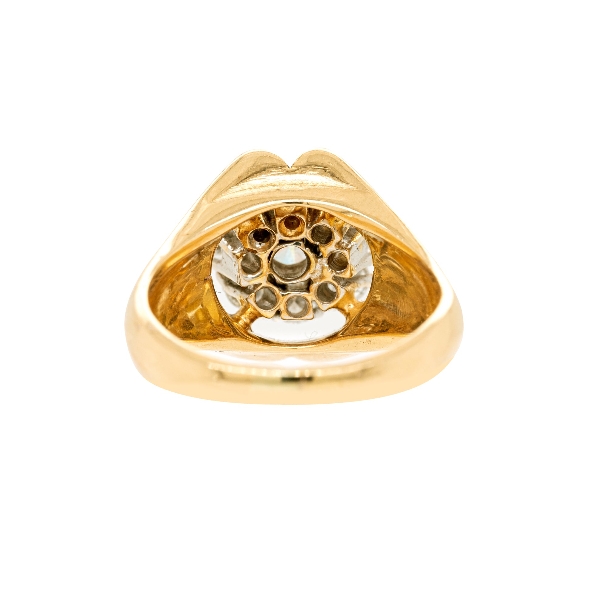 Vintage Diamond 18 Carat Yellow Gold Cluster Ring - Tobi Gem Setting