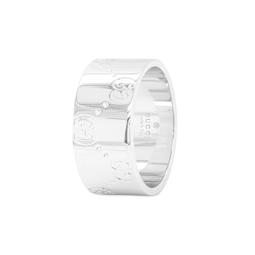 Gucci 'Icon' 18 Carat White Gold Wide Band Ring