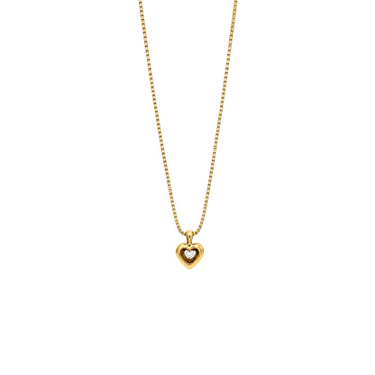 Round Brilliant Cut Diamond and 18 Carat Yellow Gold Heart Pendant Necklace