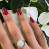 Cabouchon Opal 9 Carat Yellow Gold Flower Ring