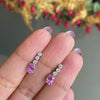 Pink Sapphire and Diamond 18 Carat White Gold Drop Earrings