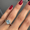 Blue Topaz and Diamond Ring 9 Carat White Gold