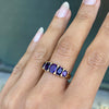 Amethyst 9 Yellow Gold Antique Style Five-Stone Ring