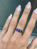 Amethyst 9 Yellow Gold Antique Style Five-Stone Ring