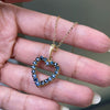 Blue Sapphire 9 Carat Yellow Gold Heart Pendant and Chain