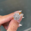 Diamond 18 Carat White and Yellow Gold Snowflake Cluster Engagement Ring