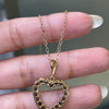 Blue Sapphire 9 Carat Yellow Gold Heart Pendant and Chain