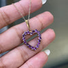 Amethyst 9 Carat Yellow Gold Heart Pendant and Chain