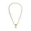 Golden Cultured Pearl and 18 Carat Yellow Gold Love Knot Pendant Necklace