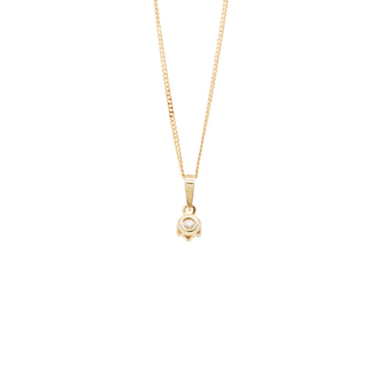 18 Carat Yellow Gold and Diamond Solitaire Pendant Necklace