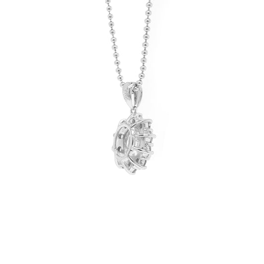 1.12 Carat Diamond 18 Carat White Gold Cluster Pendant