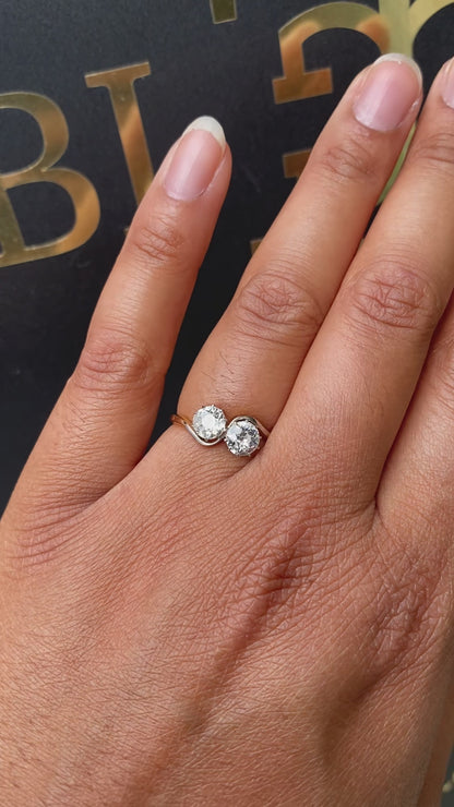 Early 20th Century 18ct Gold Diamond Toi Et Moi Ring