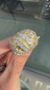 Diamond 18 Carat Yellow and White Gold Textured Bombé Dome Cocktail Ring