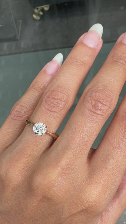 Video of 0.71ct Round Brilliant Cut Diamond 18ct Rose Gold Engagement Ring