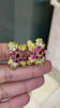 Vintage Ben Rosenfeld Ruby and Diamond 18 Carat Gold Foliate Clip-on Earrings