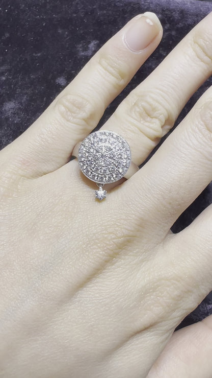 Montblanc 'La Dame Blanche' Diamond 18 Carat White Gold Cluster Dress Ring