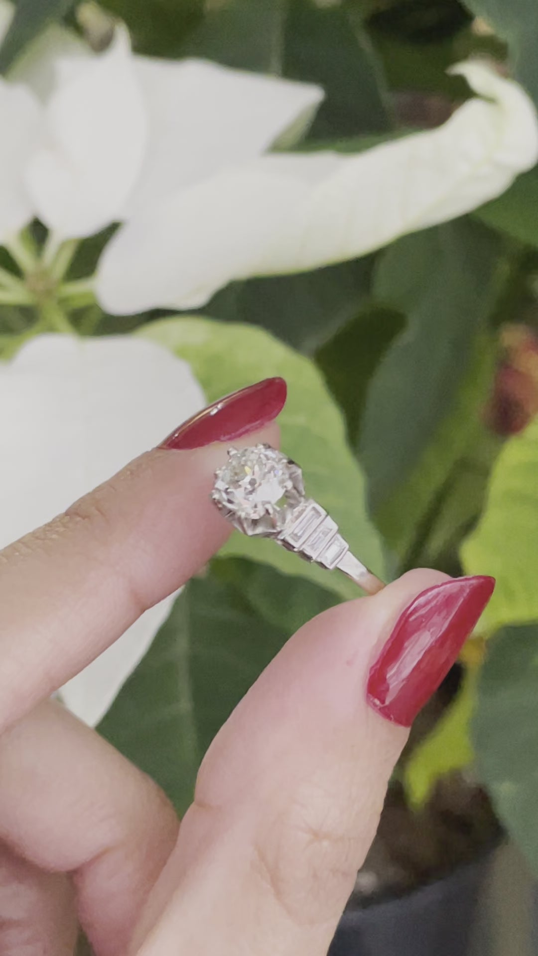 video of an Antique Edwardian 1.15 Carat Old Cut Diamond Engagement Ring, Circa 1910