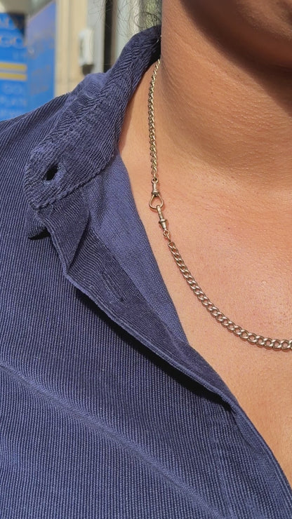 video of gold dog clasp albert chain