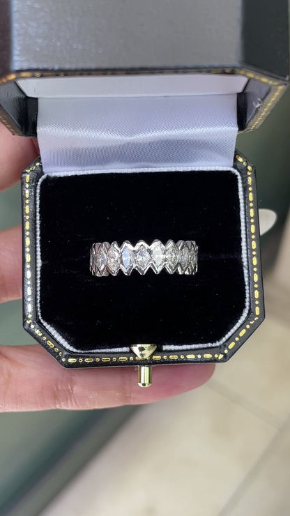 Marquise Diamond 18 Carat White Gold Full Eternity Band Ring