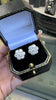 Diamond and 18 Carat White Gold Floral Cluster Stud Earrings