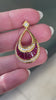 Ruby and Diamond 18 Carat Yellow Gold Earrings and Pendant Set