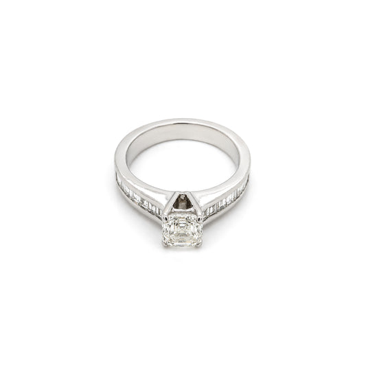 square emerald cut dia ring