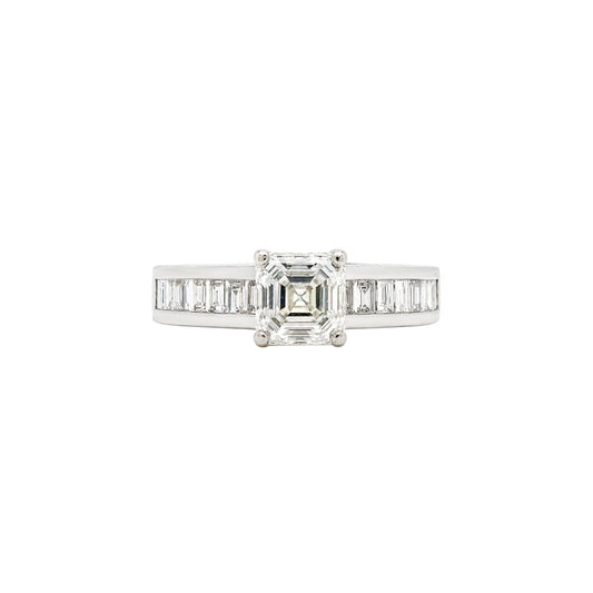 square emerald cut dia ring