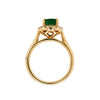 1.85 Carat Emerald and Diamond 18 Carat Yellow Gold Cluster Engagement Ring