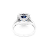 2.52ct Blue Sapphire & Diamond 18 Carat White Gold Halo Cluster Engagement Ring