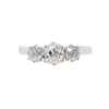 1.56 Carat Victorian Old Cut Diamond Three-Stone Platinum Engagement Ring