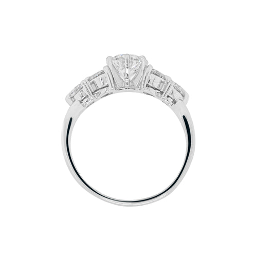 0.90 Carat H VS1 Diamond Platinum Five-Stone Engagement Ring