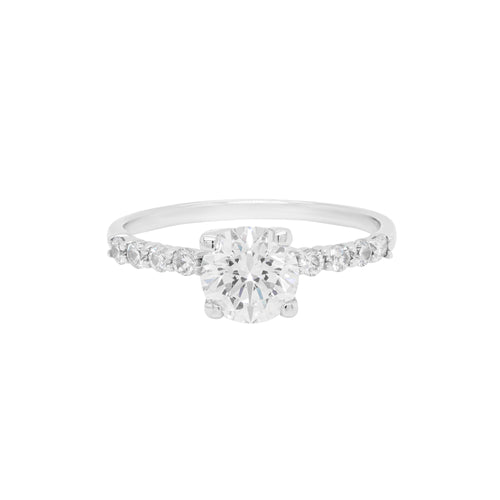 1.00 Carat Brilliant Cut Diamond 18 Carat White Gold Engagement Ring