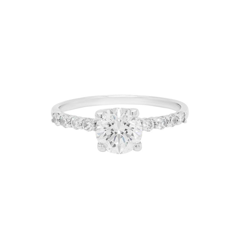 1.00 Carat Brilliant Cut Diamond 18 Carat White Gold Engagement Ring