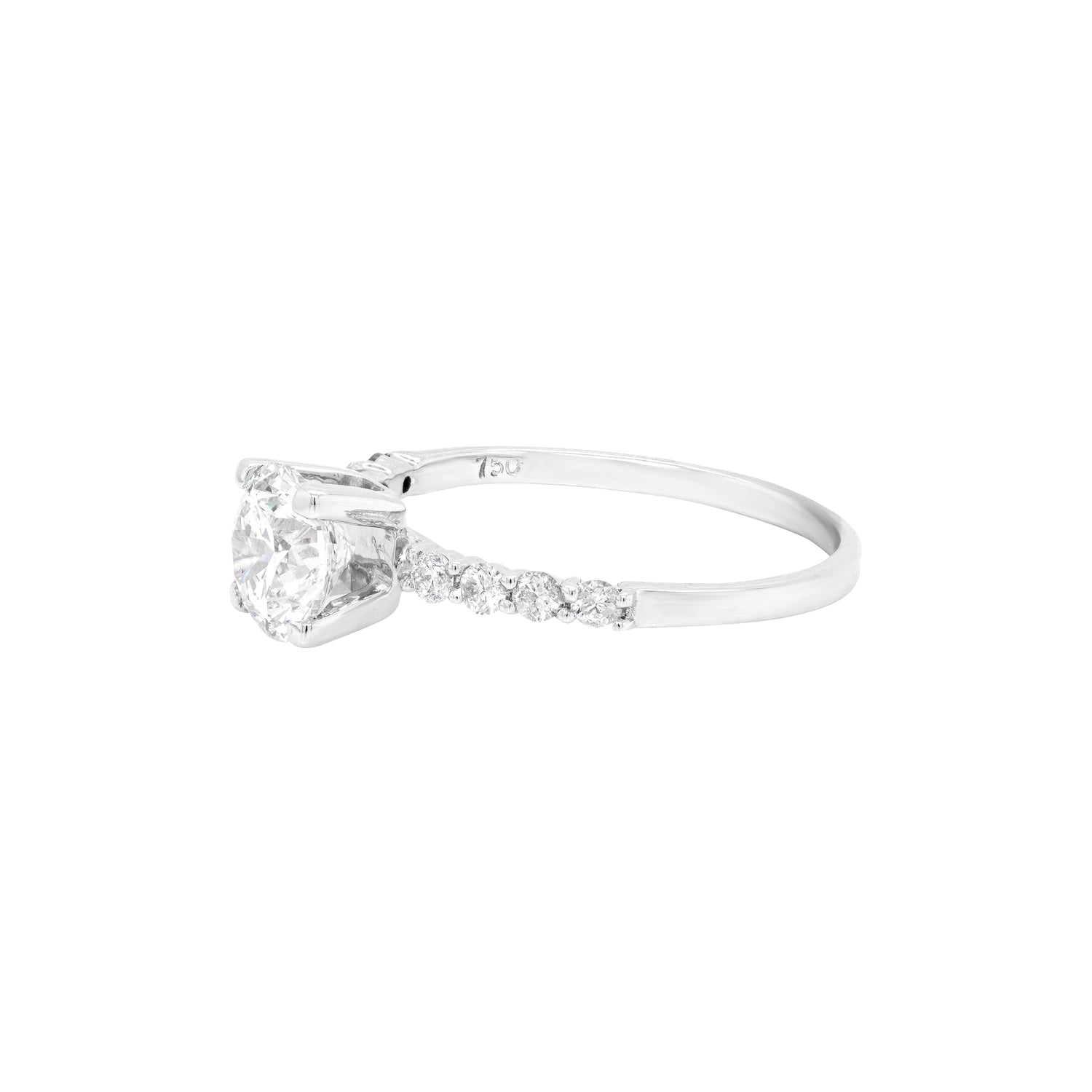 1.00 Carat Brilliant Cut Diamond 18 Carat White Gold Engagement Ring