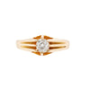 0.57 Carat Old Mine Cut Diamond 18 Carat Yellow Gold Gents Gypsy Ring