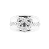 Diamond 18 Carat White Gold Saddle Wide Band Ring
