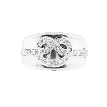 Diamond 18 Carat White Gold Saddle Wide Band Ring - Tobi Gem Setting