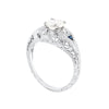 0.85ct Diamond Art Deco Carved Platinum Engagement Ring