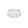 Gucci 18 Carat White Gold Open Work G Logo Diamond Band Ring