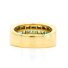 Emerald and Diamond 18 Carat Yellow Gold Half Eternity Band Ring