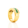 Emerald and Diamond 18 Carat Yellow Gold Half Eternity Band Ring