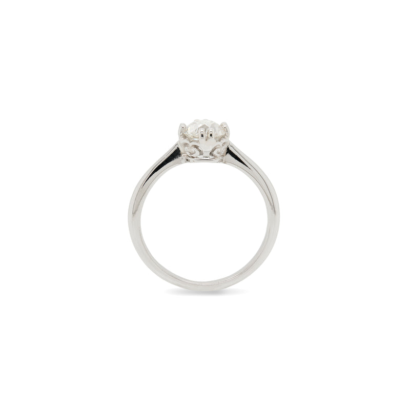 0.91ct Victorian Old European Cut Diamond and Platinum Solitaire Engagement Ring