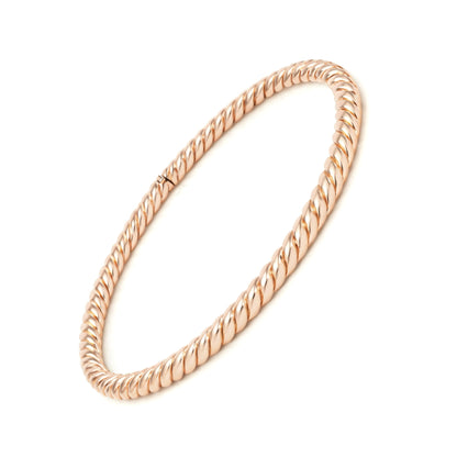 Italian 18 Carat Rose Gold Rope Twist Bangle Bracelet