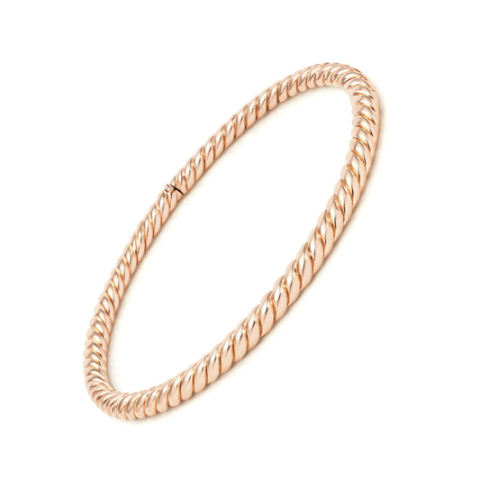 Italian 18 Carat Rose Gold Rope Twist Bangle Bracelet