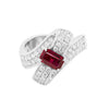 1.04ct Ruby and Diamond 18 Carat White Gold Twisted Dress Ring